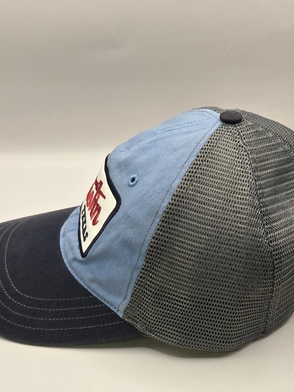 Austin Texas Richardson 111 Trucker Hat Blue Gray Mesh Snapback Patch.